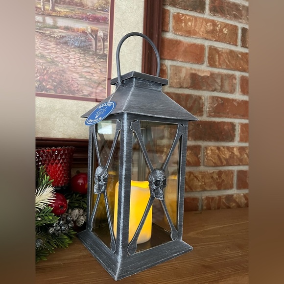 Skeleton Lantern with LED Candle -
13 Inch, Waterproof, Battery
Operated Solar‼️ - Picture 5 of 6